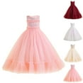 thumbnail image 1 of THDHVS Flower Girl Dress,Solid Color Sleeveless Dress with Embroidery Beads and Tulle for Girls Birthday Party and Pageant,Girls' Dresses Red, 1 of 10