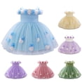 thumbnail image 1 of THDHVS Flower Girl Dress,Toddler Sleeveless Dress with One Shoulder and 3D Tulle for Girls Special Event and Pageant,Girls' Dresses White, 1 of 10