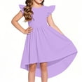 thumbnail image 1 of THDHVS Flower Girl Dresses for Wedding,Formal High Low Dress with Flared Skirt and Pockets for Girls Wedding Party and Special Occasion Wear,Girls Dresses Purple, 1 of 9