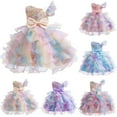 thumbnail image 1 of THDHVS Flower Girl Dresses for Wedding,Gradient Irregular Bow Tulle Tutu Princess Dress Elegant Party Gown for Teen Girls Birthday Occasion,Girls Dresses Hot Pink 3-4 Years, 1 of 8