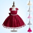 thumbnail image 1 of THDHVS Flower Girl Dresses for Wedding,Lace Spaghetti Strap Princess Dress with Bow Knee Length Design for Girls Birthday Party Formal Occasion,Girls Dresses Gray 2-3 Years, 1 of 5