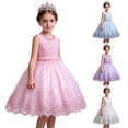 thumbnail image 1 of THDHVS Flower Girl Dresses for Wedding,Mesh Tulle Tutu Princess Gown Casual Fashion Style for Teen Girls Wedding Party Formal Occasion,Girls Dresses Pink 7-8 Years, 1 of 8