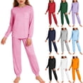 thumbnail image 1 of THDHVS Girls' Clothing Sets,Outfits for Girls,Solid Color Long Sleeve Set for Boys and Girls Casual Everyday Wear Comfortable and Simple Style 9-10 Years, 1 of 10