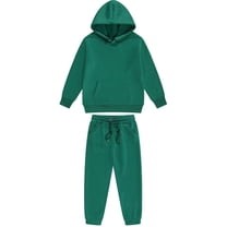 THDHVS Girls' Clothing Sets Toddler Fall Winter Boys Hoodie Sweatshirt Children Long Sleeve Tops with Long Pants Two Piece Suit Army Green 6 Years