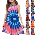 thumbnail image 1 of THDHVS Girls Dresses,Girls Gradient Print Sleeveless Sundress for Summer Casual Wear and Outdoor Playtime,Dresses for Girls Yellow, 1 of 7