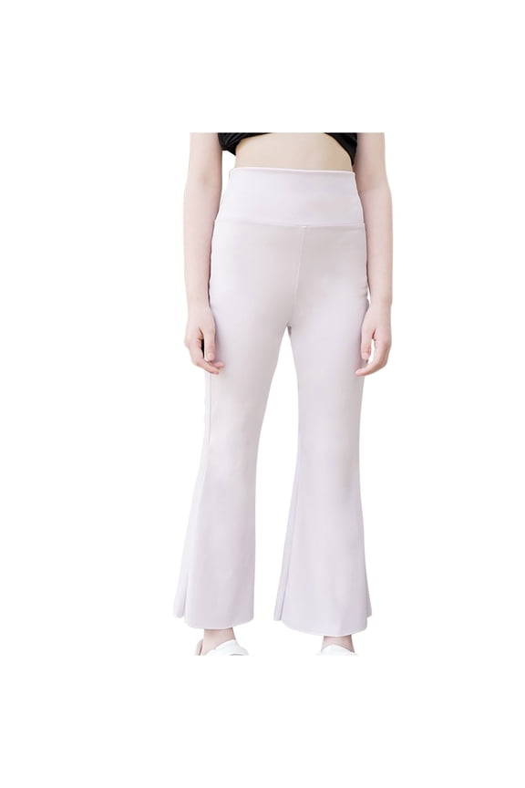 Girls Flare Leggings Kids Sports High Waist Versatile Outerwear Practice Dance Bell-Bottomed Pants Long Pants 5-16 Years