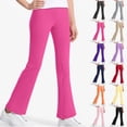 thumbnail image 1 of THDHVS Girls Flare Leggings,Pants for Girls,Kids Solid Color Yoga Flared Pants Outer Pants Girls Elastic Waist Sweatpants Pink 13-14 Years, 1 of 7