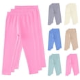 thumbnail image 1 of THDHVS Girls Leggings,3 PC Bottom Set with Solid Color for Home and Casual Wear Warm Layering Pants Soft Elastic Waistband Gray, 1 of 3