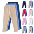 thumbnail image 1 of THDHVS Girls Leggings,Leggings for Girls,3-PC Bottom Set with Solid Color for Home and Casual Wear Warm Layering Pants Soft Elastic Waistband Khaki 7-8 Years, 1 of 3