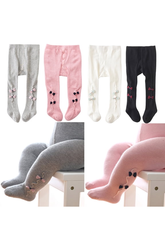 Girls Leggings,Pants for Girls,Infant Combed Pantyhose with Bow Detail for Girls Soft Stretch Fabric Breathable Comfortable Bottom Wear Pink 0-12 Months