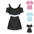 thumbnail image 1 of THDHVS Girls One Piece Swimsuits,Bathing Suits for Girls,One Piece Swimsuit Dress Ruffle Hem with Removable Padding Pink, 1 of 5