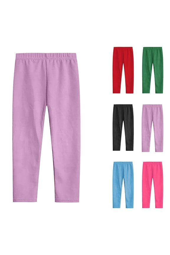 Girls Pants,Pants for Boys,Toddler Girls Soft Leggings with Elastic Waist Breathable Stretch Fabric Ideal for Play and Sensitive Skin Black 3-4 Years