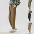thumbnail image 1 of THDHVS Boys Pants,Kids Solid Color Elastic Waistband with Pockets Ankle Cuffs Mid Size Casual Pants Khaki, 1 of 4