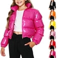 thumbnail image 1 of THDHVS Girls Puffer Jacket,Toddler Unisex Solid Short Fleece Lined Down Puffer Jacket Full Zip Winter Coat,Winter Coats for Girls Black 7-8 Years, 1 of 7
