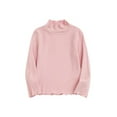 thumbnail image 1 of THDHVS Girls Shirts Children's Casual Loose Solid Color Lace Small High Neck Base Shirt Long Sleeve Round Neck Top Shirt 1-10 Years Pink 150, 1 of 8