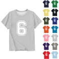 thumbnail image 1 of THDHVS Girls Shirts,Girls Short Sleeve Tops,Kids Number Print Short Sleeve Tee Casual Everyday Dark Gray 9-10 Years, 1 of 7