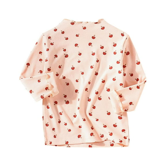 THDHVS Girls Shirts Kids Spring Fall Crewneck Polka Dots Long Sleeve Tops Casual Loose Base Shirt Loungewear