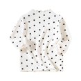 thumbnail image 1 of THDHVS Girls Shirts Kids Spring Fall Crewneck Polka Dots Long Sleeve Tops Casual Loose Base Shirt Loungewear, 1 of 4