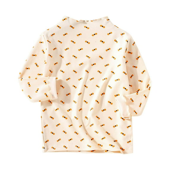 THDHVS Girls Shirts Kids Spring Fall Crewneck Polka Dots Long Sleeve Tops Casual Loose Base Shirt Loungewear