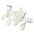 thumbnail image 1 of THDHVS Girls Socks,Socks for Girls,5 Pairs Girls Ankle Socks Lightweight Soft for Kids and Youth Size Fashion Socks Feature Mid-Crew Height for Trendy and Cool Style Light Blue 9-11 Years, 1 of 3