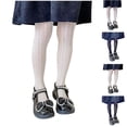 thumbnail image 1 of THDHVS Girls Socks,Socks for Girls,Girls Sheer Tights with Allover Mesh Patterns for Ultimate Breathability Footed Tights Are Ideal for Wear Under Dresses and Skirts Base Layer Black 5-8 Years, 1 of 4