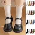 thumbnail image 1 of THDHVS Girls Socks,Toddler Socks,Girls 4 Pack Mid Crew Socks Feature Ruffle Lace and Soft Material Ideal for Daily Use Stackable Socks Offer Comfotable and Style Wine 9-12 Years, 1 of 7
