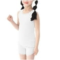 thumbnail image 1 of THDHVS Girls Summer Outfits,Kids Casual Clearance Sets,Fashion Girl Summer Lace Thread Round Neck Solid Color Short Sleeve Elastic Waisted Underwear Two-Piece Set White 4-5 Years, 1 of 7