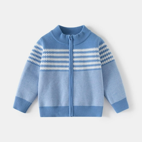THDHVS Girls Sweaters,Girls Flower Print Sweater Toddler Knit Cardigan Kids Long Sleeve Cardigan Infant Crewneck Coat Fall Winter Blue