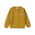 thumbnail image 1 of THDHVS Toddler Sweater,Toddler Winter Coat,Girls Knit Cardigan Sweater Crewneck Knit Crochet Button Closure Cardigan Tops Coat Outwear for Toddler Yellow 18-24 Months, 1 of 4