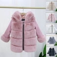 thumbnail image 1 of THDHVS Girls Winter Coat,Winter Coats for Girls,Girls Winter Faux Trim Coat Hooded Parka Warm Snow Coat White 5-6 Years, 1 of 5