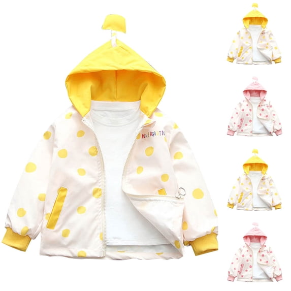 THDHVS Girls Zip Up Hoodie, Hoodie Sweatshirts for Boys Girls Soft Long Sleeves Zip-up Stylish Coat Yellow 6-7 Years
