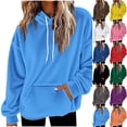 thumbnail image 1 of THDHVS Hoodies for Women,Womens Sweatshirt,Women Solid Color Hooded Sweatshirt with Pocket andLong Sleeve for Casual Comfortable andLoose Fits Everyday Wear Orange S, 1 of 6
