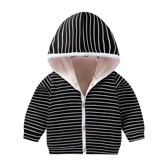 THDHVS Hoodies for Girls,Unisex Kids Striped Print Pullover Hoodie Sweatshirt Long Sleeve Casual Fall Fall,Girls Hoodies Black 1-2 Years