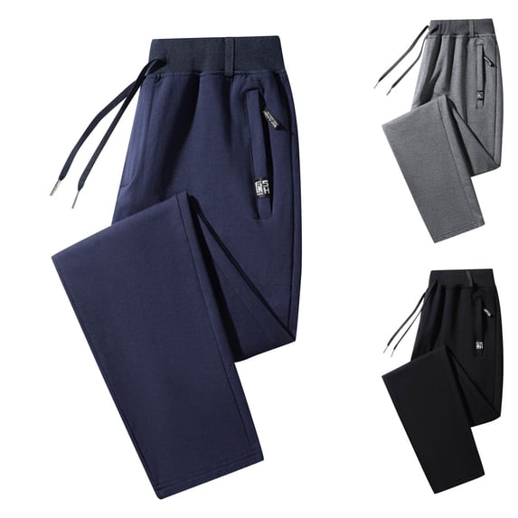 THDHVS Joggers for Men,Mens Sweatpants,Men Casual Sweatpants Drawstring Waist Closed Fly Loose Fits Straight Leg Gray