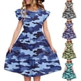 thumbnail image 1 of THDHVS Kids Dress, Delightful Summer Dress with Double Ruffle Sleeves for Girls Casual Wear Outdoor Activity and Special Day, 1 of 9