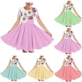 thumbnail image 1 of THDHVS Kids Dress,Pretty Floral Print Dress for Girls Summer Wear Party Pageant and Special Occasion,Dresses for Girls Purple, 1 of 5