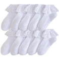 thumbnail image 1 of THDHVS Girls Socks,10 Pairs Kids Ankle Socks White Soft with Lace Mesh and Breathable Socks Pack for Girls Daily Wear and Special Occasion White 13 16 Years, 1 of 5