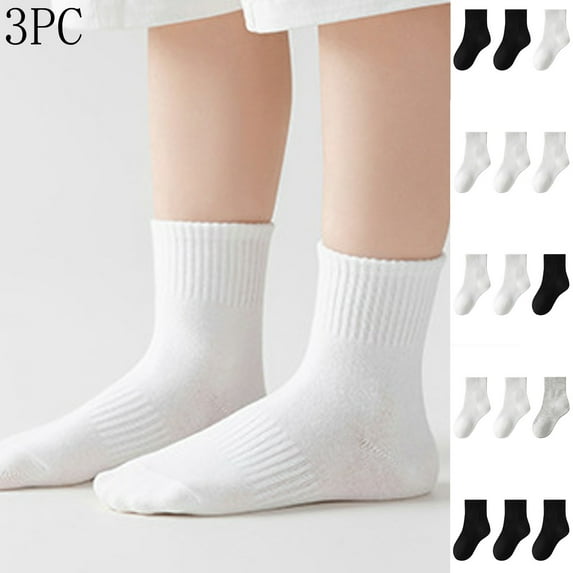 THDHVS Girls Socks,Kids 3 Pack Ankle Socks Solid Color for Boys and Girls Breathable Soft Sport Socks Are Moisture Wicking for School and Athletic Activities Dark Gray 3 5 Years
