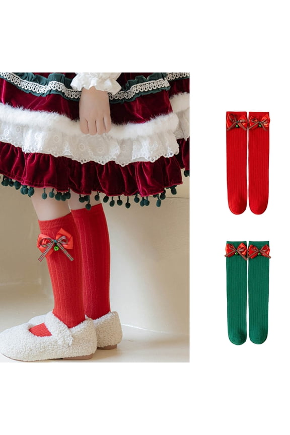 Kids Socks,Mid-Crew Socks for Kids Red with Funny Character Sweet and Festive Accessory for Holiday Parties and Gift Exchanges Green Free Size