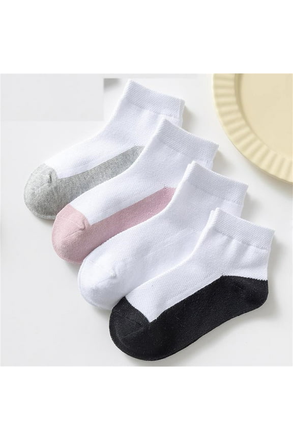 Kids Socks,Kids Color Block Ankle Socks Durable Soft Low Cut and Lightweight Fits Student Socks Are Easy To Clean for School and Daily Activities Gray