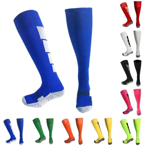 THDHVS Kids Socks,Socks for Boys,Soccer Socks for Kids with Over-The-Knee Length and Cushioned Cloth Footbed Socks Have Enhanced Grip for Training and League Matches Black 6-13 Years