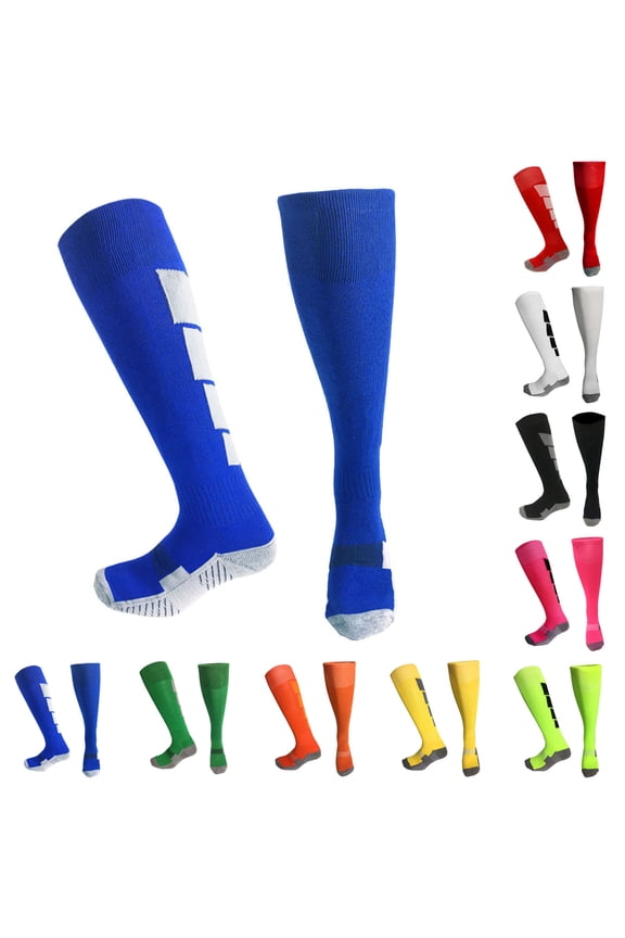 Kids Socks,Socks for Boys,Soccer Socks for Kids with Over-The-Knee Length and Cushioned Cloth Footbed Socks Have Enhanced Grip for Training and League Matches Red 6-13 Years