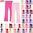 thumbnail image 1 of THDHVS Leggings for Girls,Girls Solid Color Yoga Flared Pants with Elastic Waist for Outdoor Wear Comfortable 2 PC Set Soft Stretch Fabric Mint Green, 1 of 8