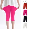 thumbnail image 1 of THDHVS Leggings for Girls,4 Pack Baby Girls Capri Leggings Soft Stretchy Summer,Girls Leggings Multicolor 3-4 Years, 1 of 10