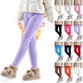 thumbnail image 1 of THDHVS Leggings for Girls,Fleece Tight Yoga Leggings Elastic Waist Warm Base Layer for Kids,Girls Pants,Coffee 5-6 Year, 1 of 10