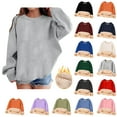thumbnail image 1 of THDHVS Long Sleeve Shirts for Girls,Kids Long Sleeve Shirt,Kid's Winter Solid Color Adding Fleece for Warmth Long sleeve Round Neck Hoodie Top for Kids Black 9-10 Years, 1 of 7