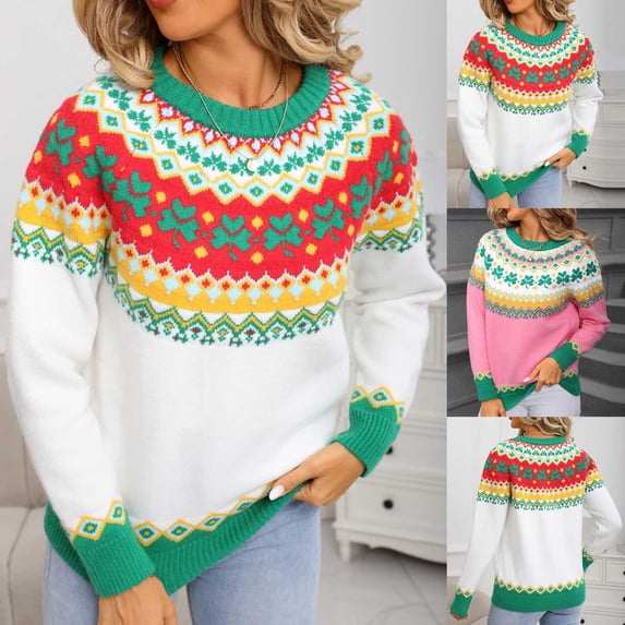 THDHVS Long Sleeve Shirts for Women,Womens Long Sleeve T Shirts,Women Knit Sweater with Round Neck andLong Sleeve for Casual Comfortable andVersatile Style Pink L