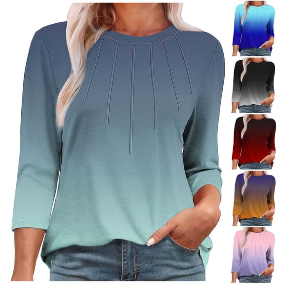 THDHVS Womens Long Sleeve T Shirts,Fall Shirts for Women,Women's Round Neck Fashion Casual Long Sleeve Army Green 3XL