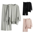 thumbnail image 1 of THDHVS Lounge Sets for Women,Womens 2 Piece Outfits,Fashion Women's Casual Solid Round Neck Long Sleeve Elastic Waist Long Pants Sets Pink Free Size, 1 of 9