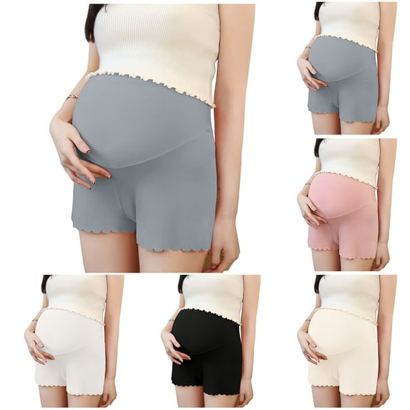 THDHVS Maternity Biker Shorts,Maternity Shorts for Women,Plus Size Maternity Capris for Women Versatile Solid Color with Reinforced Seams for Long Lasting Wear Comfortable Support for Daily